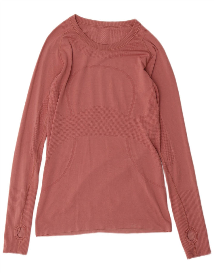 Lululemon Damen Top Langarm UK 12 Mittelrosa