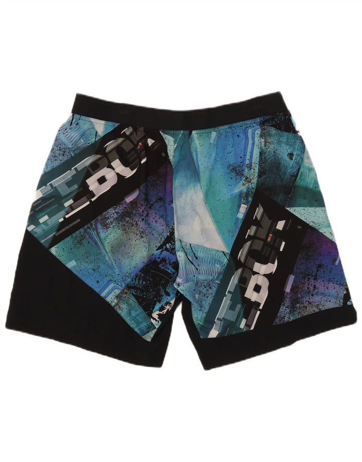 Reebok Herren-Badeshorts mit Grafik, groß, blaues Farbblock-Polyester