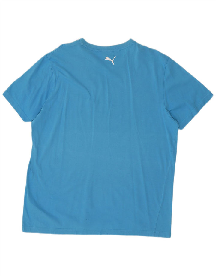 Puma Herren Grafik T-Shirt Top XL Blau Baumwolle