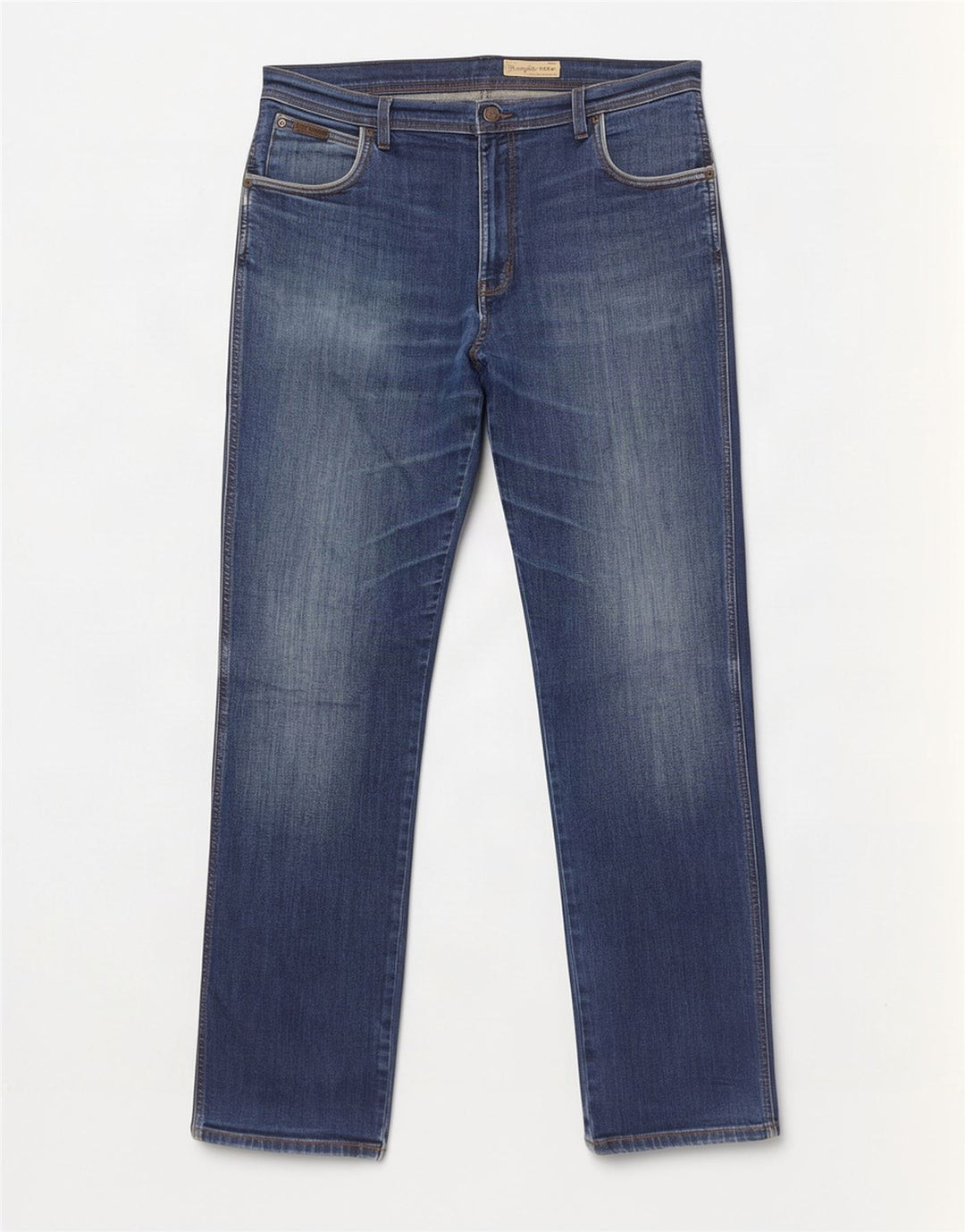 Wrangler Herren Texas Stretch Straight Jeans W38 L34 Blaue Baumwolle