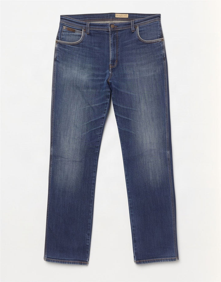 Wrangler Herren Texas Stretch Straight Jeans W38 L34 Blaue Baumwolle