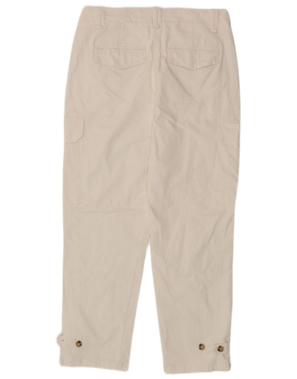 Marks & Spencer Damen Tapered Cargohose UK 14 Large W34 L28 Weiß