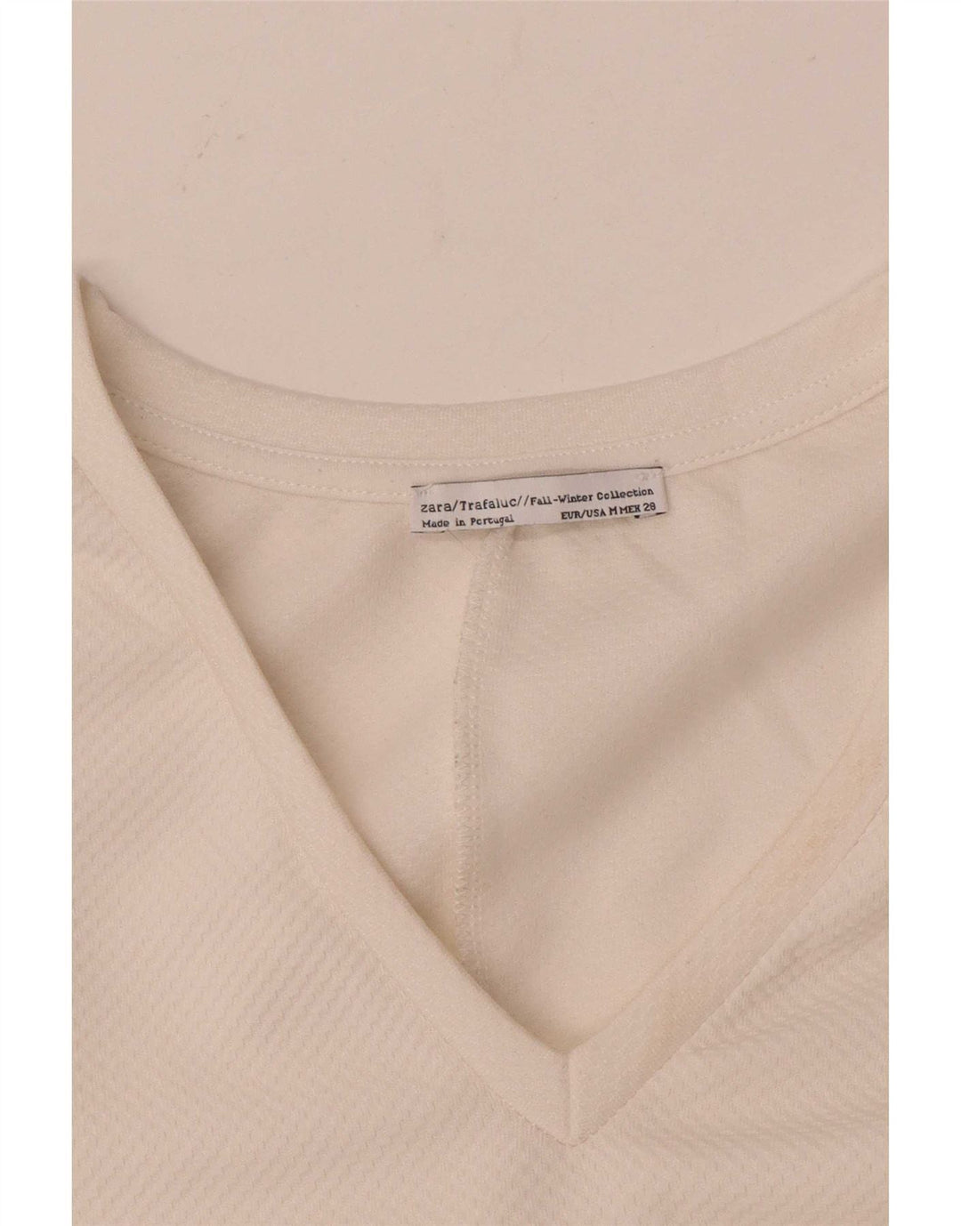 Zara Damen Trafaluc Top Langarm UK 14 Medium Off White