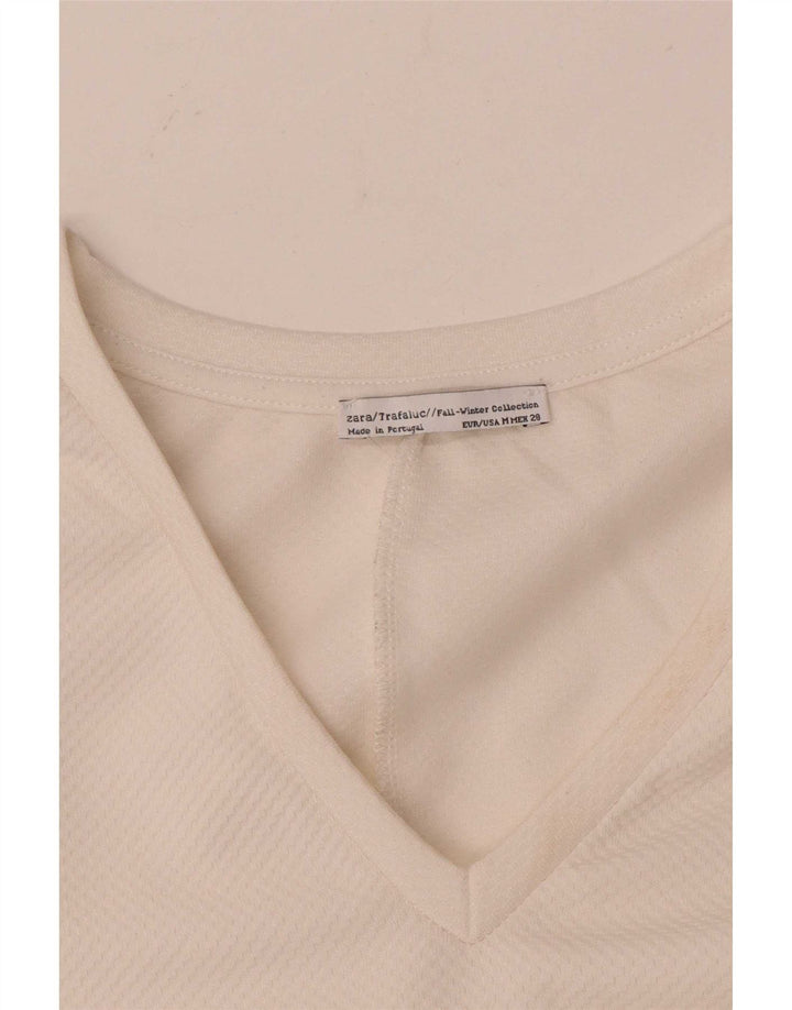 Zara Damen Trafaluc Top Langarm UK 14 Medium Off White