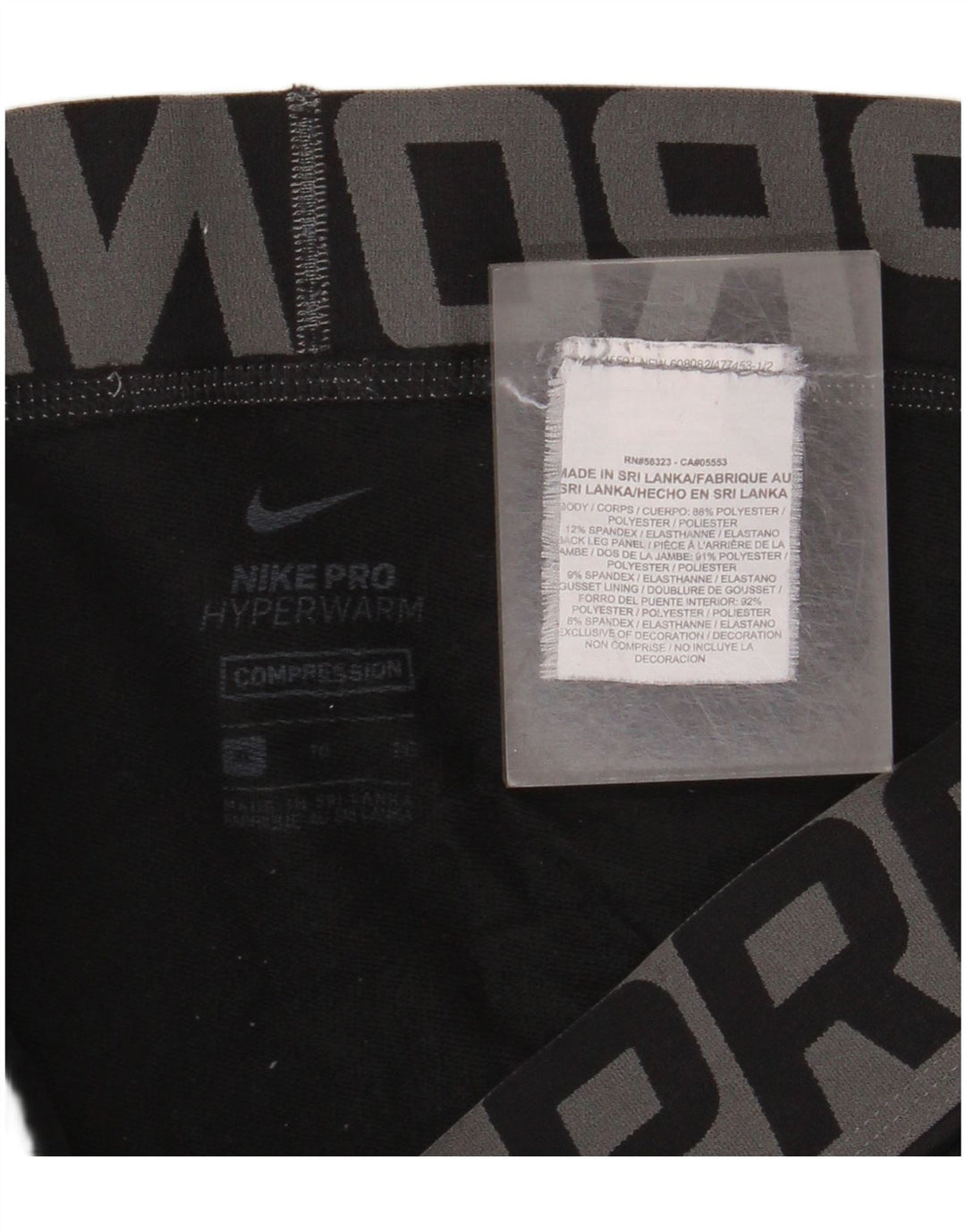 NIKE Herren-Kompressions-Leggings mit Grafik, XL, schwarzes Polyester