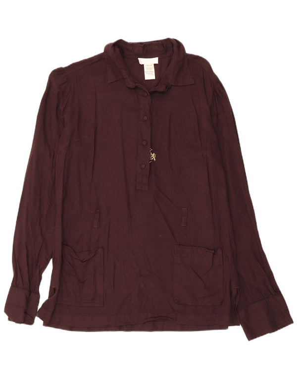 Diesel Damen Pullover-Hemdbluse UK 18 XL Braun geblümtes Viskose