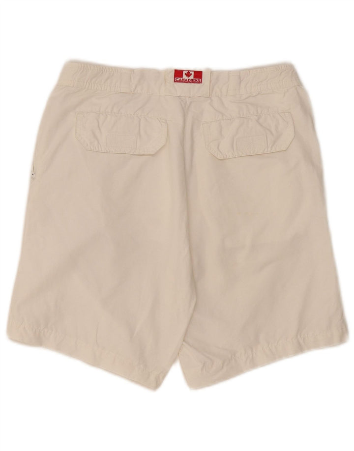 Canadiens Damen Chinoshorts IT 44 Medium W30 Weiße Baumwolle