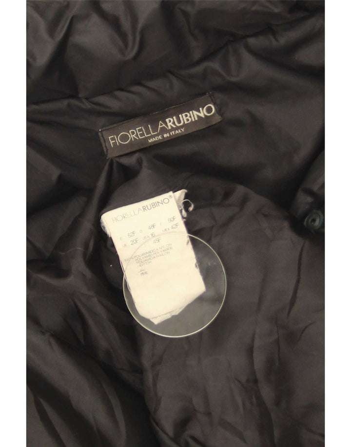 Fiorella Rubino Damen Wattierter Mantel UK 20 2XL Schwarz Polyamid