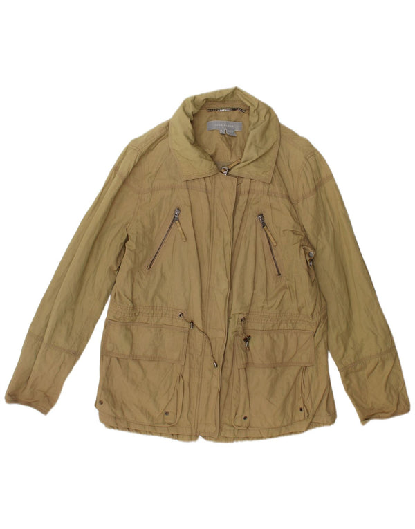 Zara Damen Utility-Jacke UK 16 Large Khaki Baumwolle