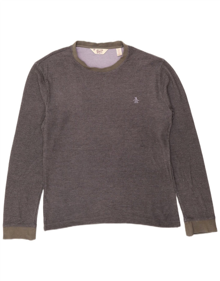 Penguin Herren-Top, langärmelig, Größe L, Grau