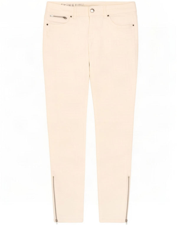 Marks & Spencer Damen Skinny Jeans UK 12 Medium W28 L27 Off White Cotton