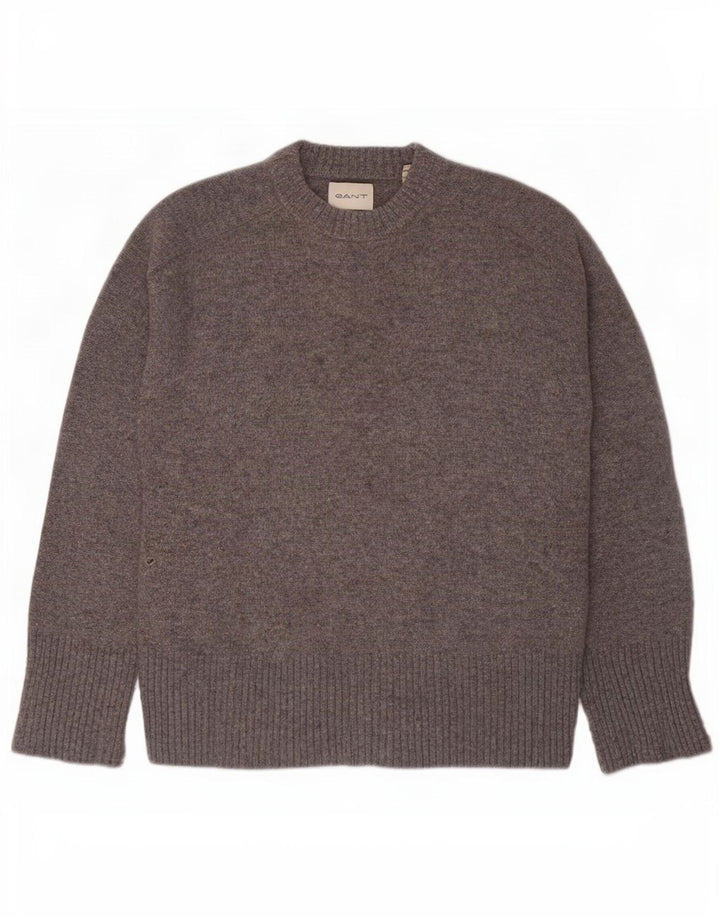 Gant Herren-Pullover mit Rundhalsausschnitt, Größe S, Grau