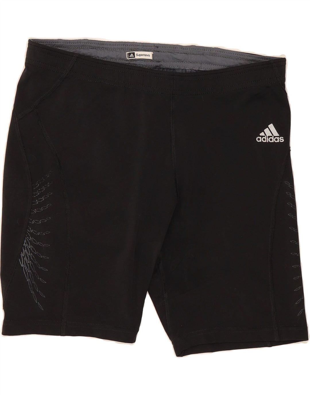 ADIDAS Womens Supernova Sport Shorts UK 14 Medium  Black Colourblock Vintage Adidas and Second-Hand Adidas from Messina Hembry 