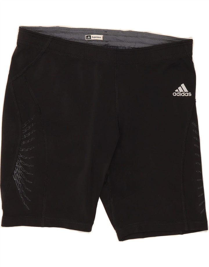 ADIDAS Womens Supernova Sport Shorts UK 14 Medium  Black Colourblock Vintage Adidas and Second-Hand Adidas from Messina Hembry 