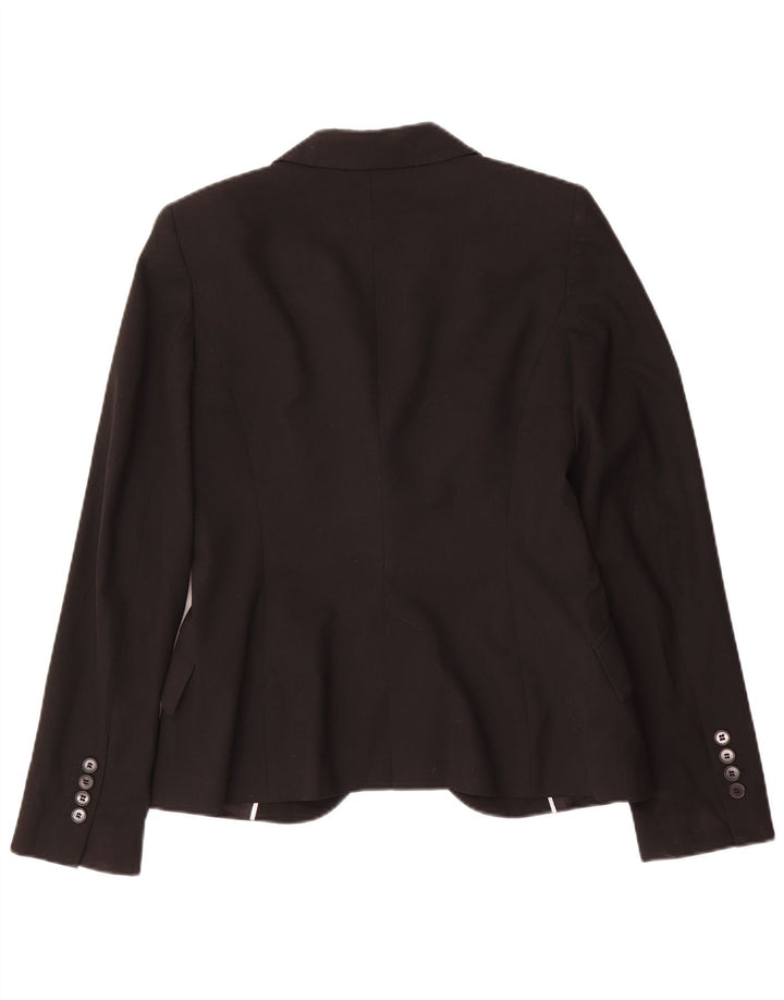 Zara Damen 1-Knopf-Blazerjacke EU 38 Small Schwarz Polyester