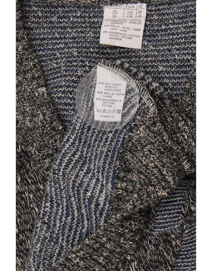 VINTAGE Herren V-Ausschnitt Pullover Pullover UK 46/48 2XL Mehrfarbig Geometrisch