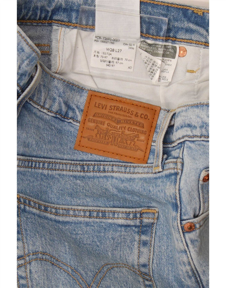 Levi's Damen Ribcage Straight Jeans W28 L27 Blaue Baumwolle