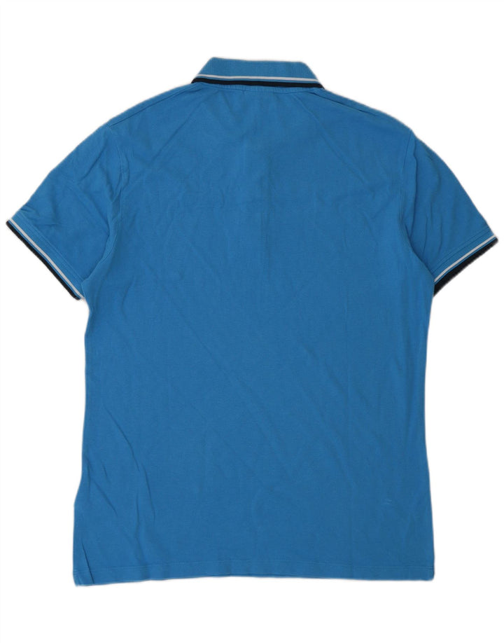 Diadora Herren-Poloshirt aus mittelblauer Baumwolle