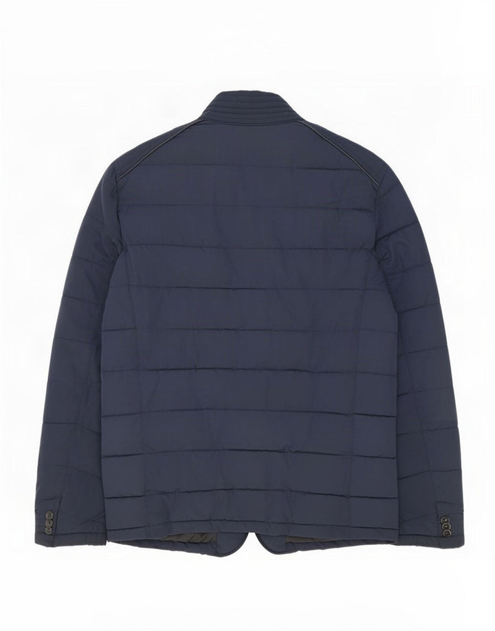 Zara Herren Wattierte Jacke UK 38 Medium Marineblau Polyester