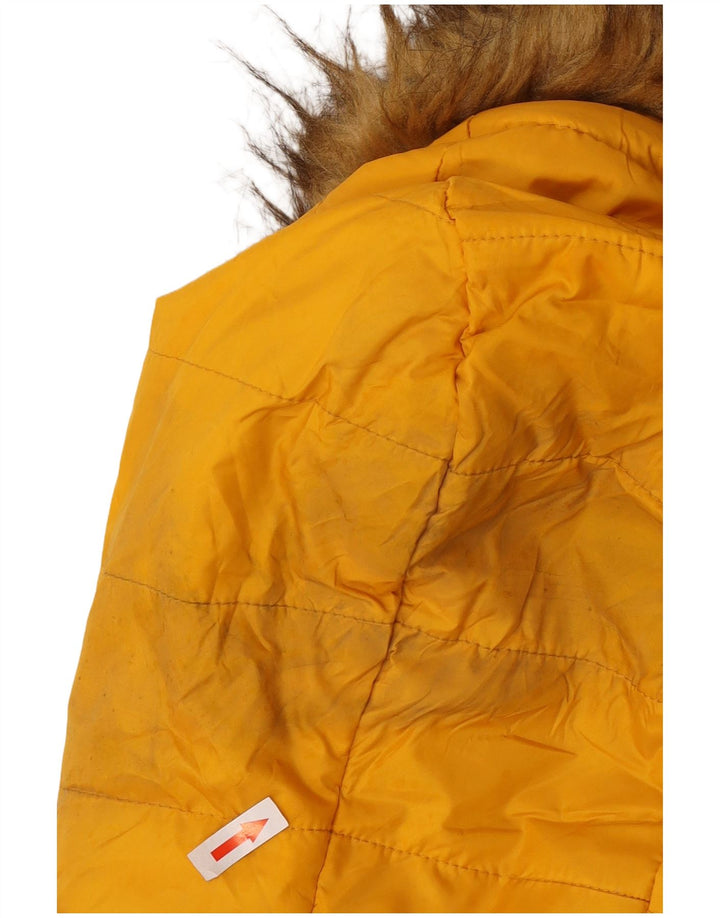 Zara Damen-Kapuzenjacke, wattiert, Gr. 10, Größe S, gelb, Polyester