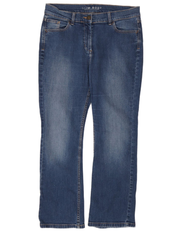 Marks & Spencer Damen Slim Bootcut Jeans UK 14 Large W34 L28 Blaue Baumwolle