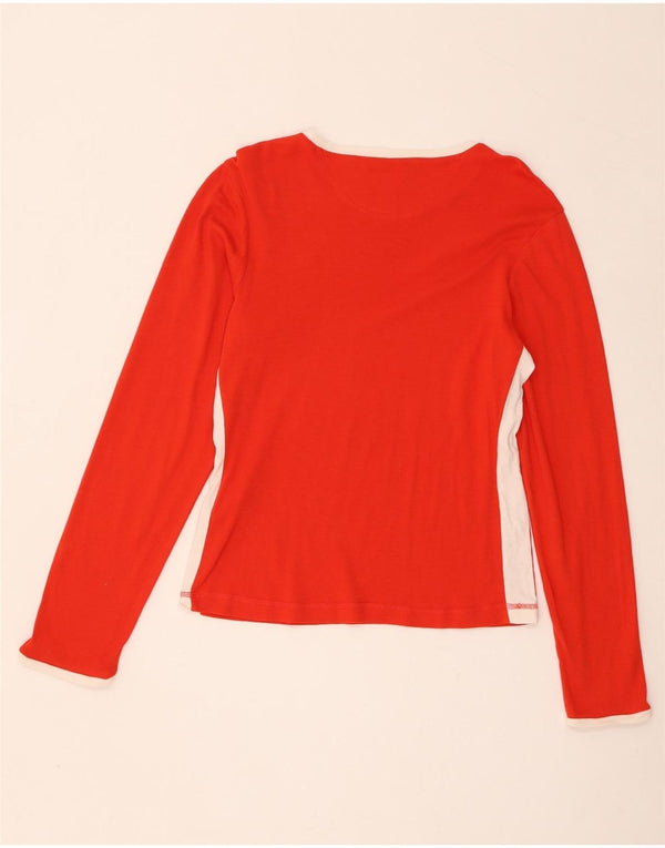 Champion Damen Top Langarm UK 18 XL Rot Colourblock Baumwolle