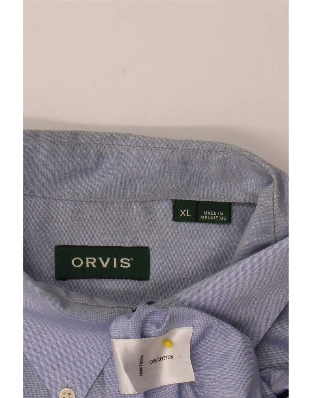Orvis Herrenhemd XL Blau Baumwolle