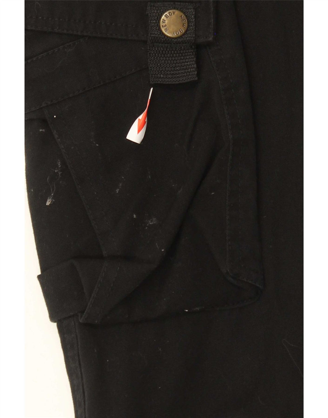 Vintage Herren Straight Cargo Hose W33 L33 Schwarz