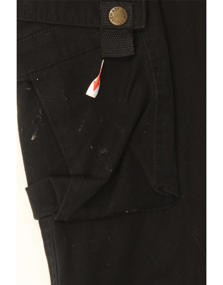 Vintage Herren Straight Cargo Hose W33 L33 Schwarz