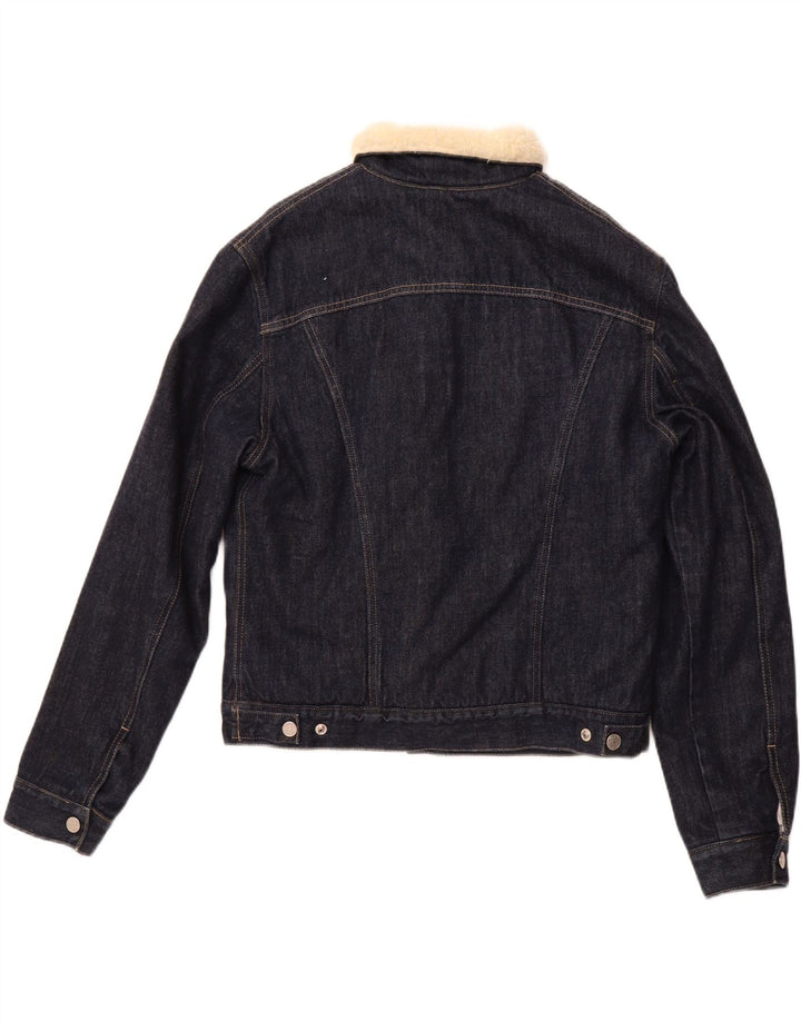 RIFLE Denim-Sherpa-Jacke für Damen, UK 16, Größe L, Marineblau, Baumwolle