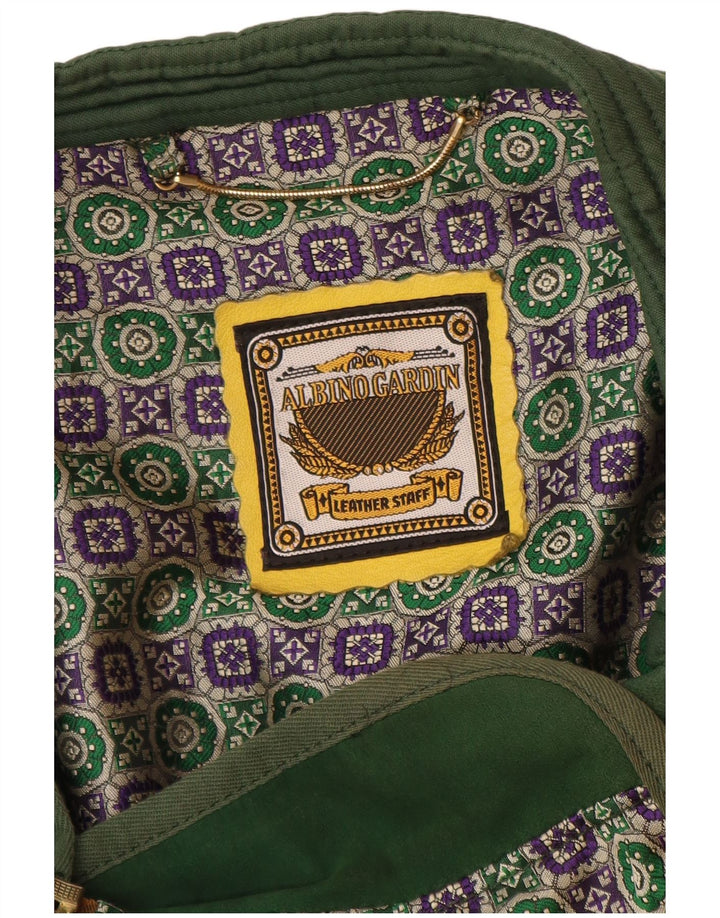 Albino Gardin Herren Lederjacke UK 40 Großes grünes Leder