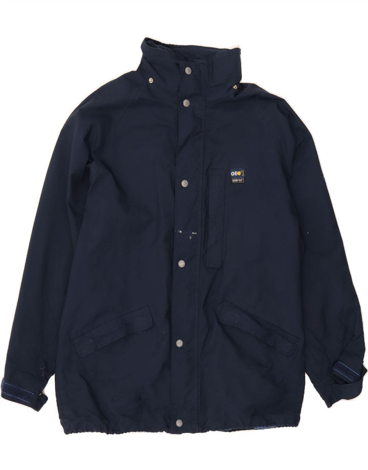 VINTAGE Mens Windbreaker Jacket IT 56 3XL Navy Blue Polyester Vintage Vintage and Second-Hand Vintage from Messina Hembry 