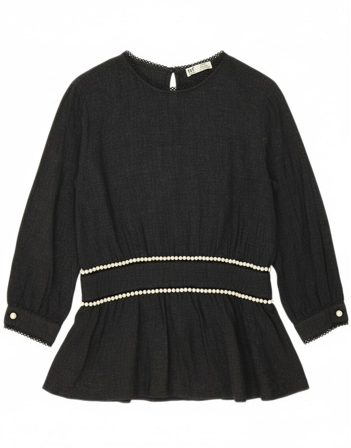 ZARA Womens Blouse Top UK 16 Large Black Vintage Zara and Second-Hand Zara from Messina Hembry 