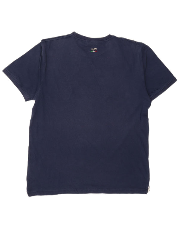 Lotto Herren T-Shirt Top 2XL Marineblau gestreift aus Baumwolle