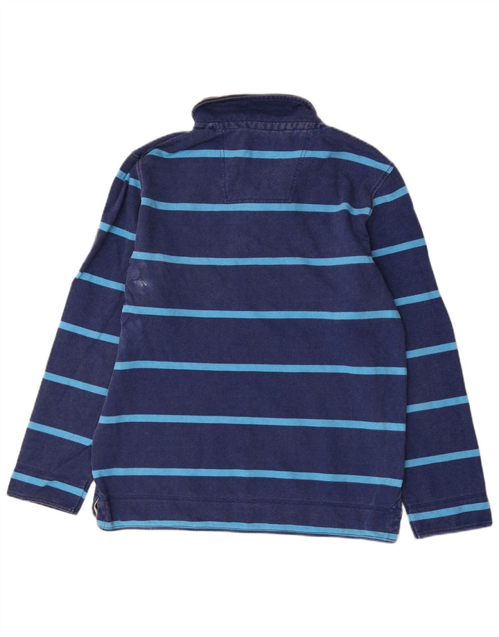 Crew Clothing Herren-Sweatshirt mit Reißverschluss am Hals, mittleres Marineblau gestreift