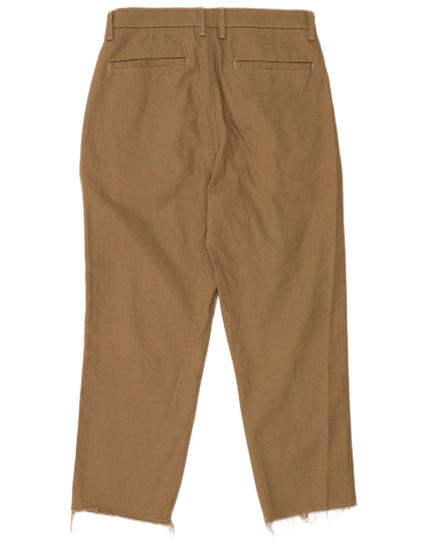 Zara Herren-PEGged-Cropped-Hose EU 38 Small W30 L23 Beige Baumwolle