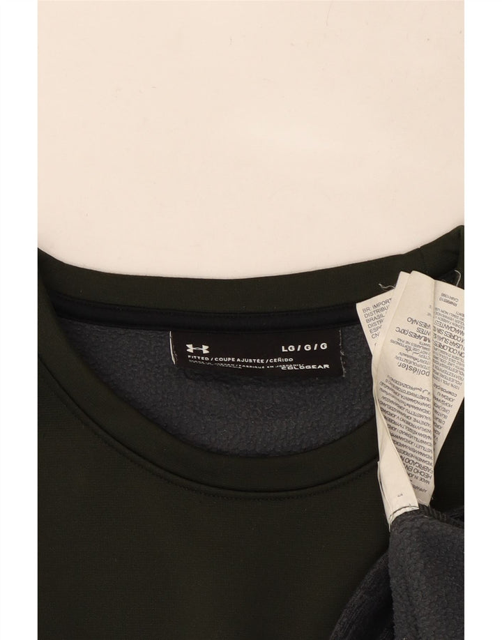 UNDER ARMOUR Damen Cold Gear Sweatshirt-Pullover UK 16 Large Khaki