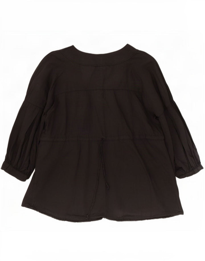 Benetton Damen-Blusenoberteil mit 3/4-Ärmeln, UK-Größe 40, mittelschwarz