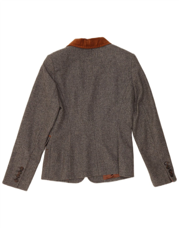 White Label Damen-Blazer mit 2 Knöpfen, Gr. 10, Größe S, Grau, Farbblock