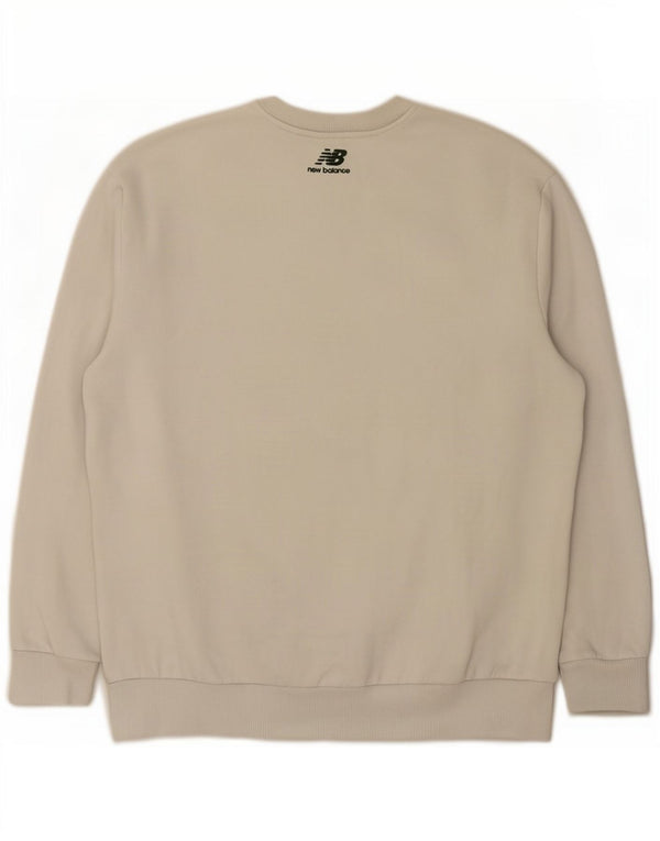 New Balance Herren-Sweatshirt mit Grafik, groß, aus weißer Baumwolle