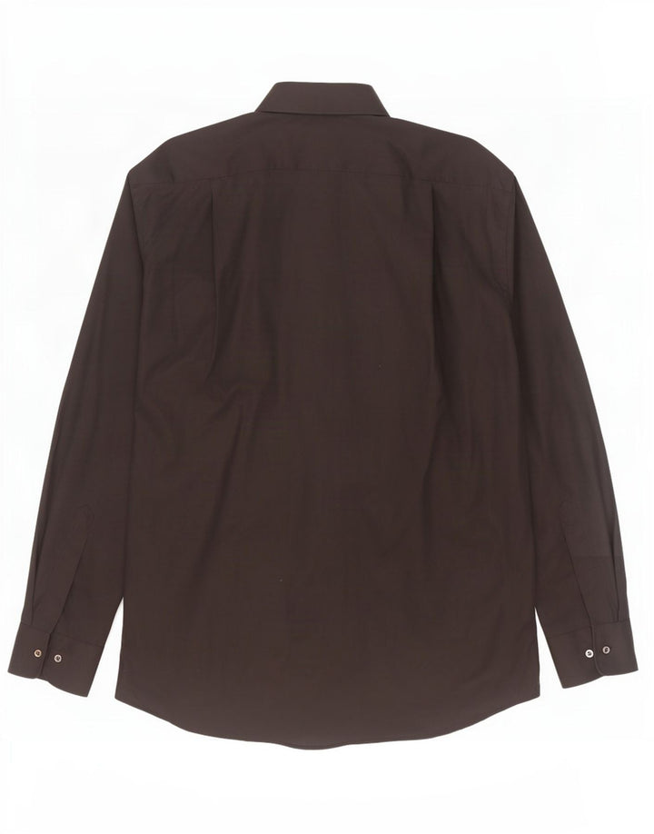 Hugo Boss Herrenhemd Größe 44 17 1/2 XL Schwarze Baumwolle