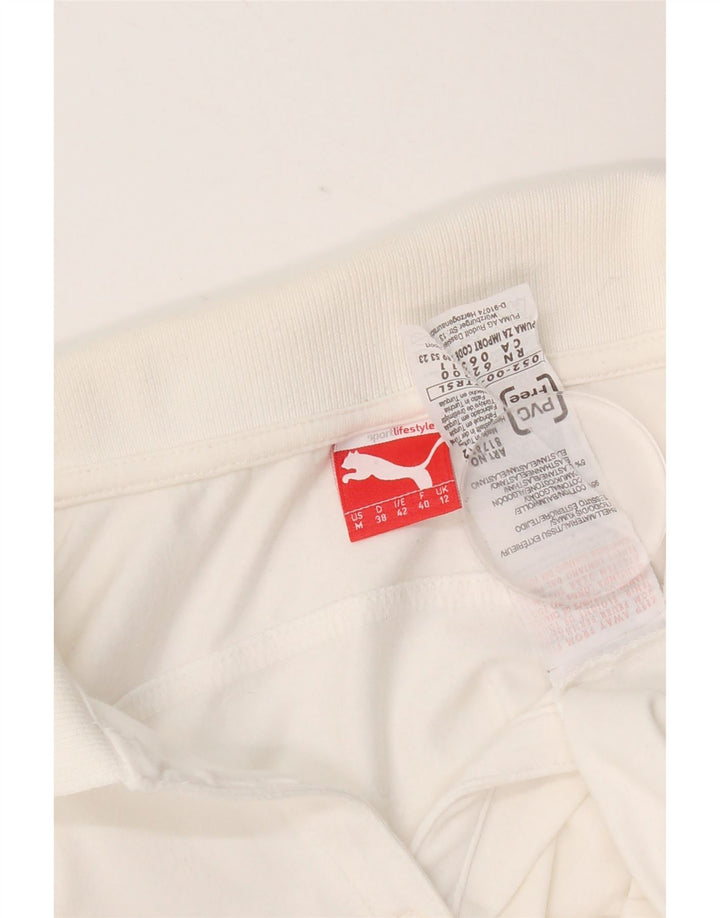 Puma Damen Poloshirt UK 12 Mittelweiße Baumwolle