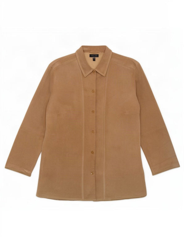 SAMOON Damen Overshirt Wildlederhemd UK 20 2XL Beige Leder