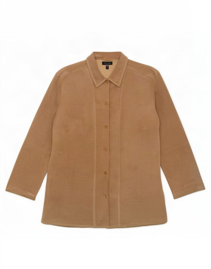 SAMOON Damen Overshirt Wildlederhemd UK 20 2XL Beige Leder