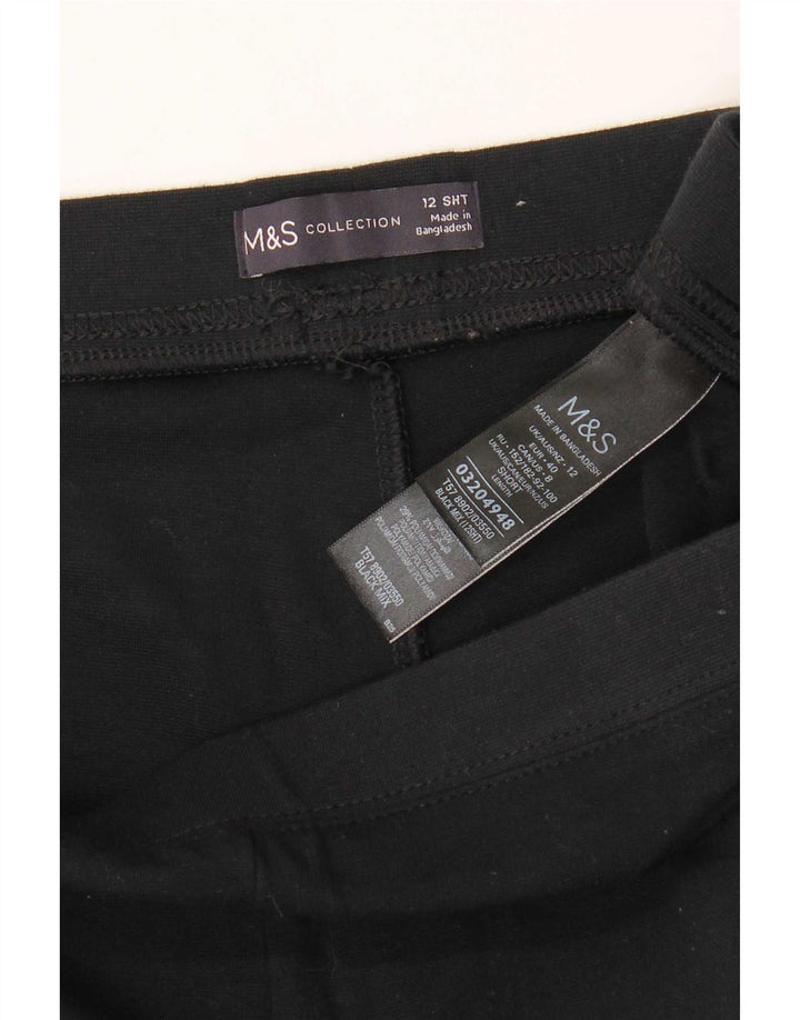 Marks & Spencer Damen Leggings UK 12 Mittelschwarz gestreifte Viskose