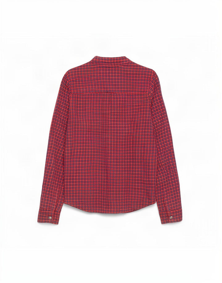 Hollister Flanellhemd für Damen, UK 12, mittelrot, kariert, Baumwolle