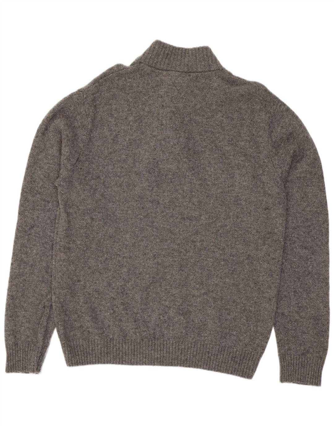 Crew Clothing Herren-Pullover mit Knopfkragen, XL, graue Wolle