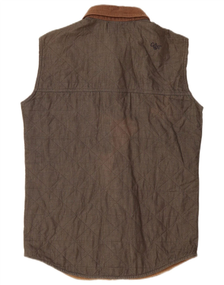 Volcom Herren Steppweste UK 36 Small Khaki Baumwolle
