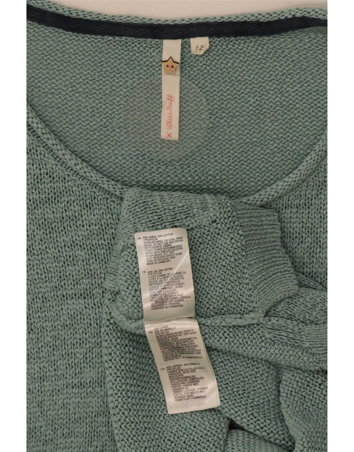 White Stuff Damen-Pullover mit 3/4-Ärmeln und U-Boot-Ausschnitt, Gr. 12, Mittelgrün