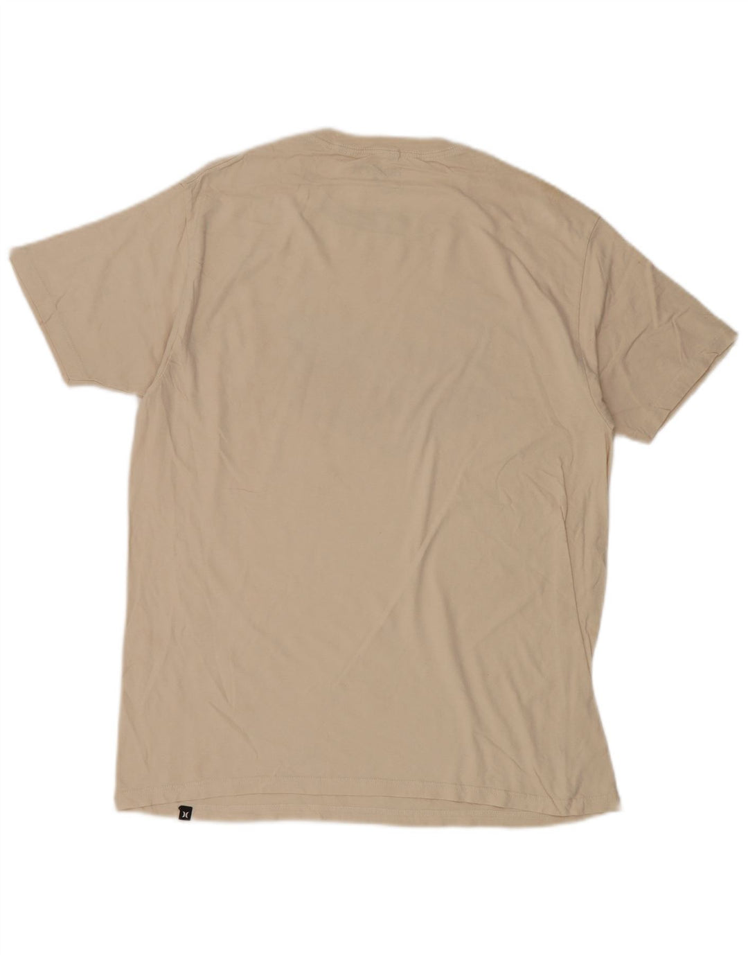 Hurley Herren-T-Shirt mit Grafik, Größe L, cremefarbene Baumwolle